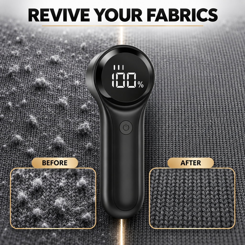 Fabric before and after removing lint