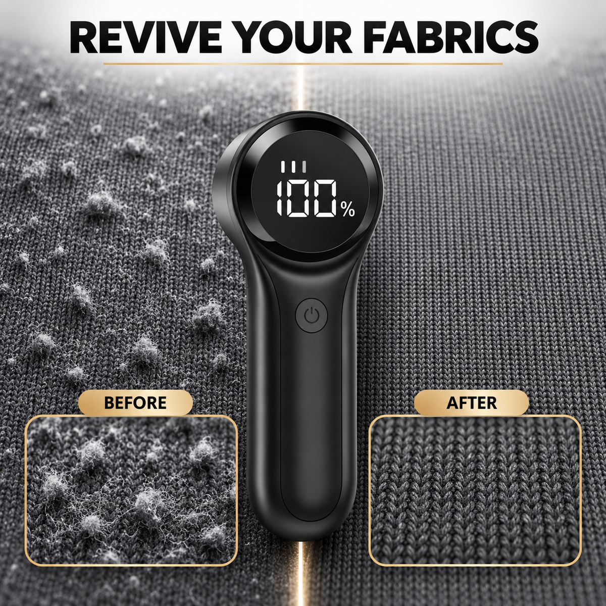 Fabric before and after removing lint