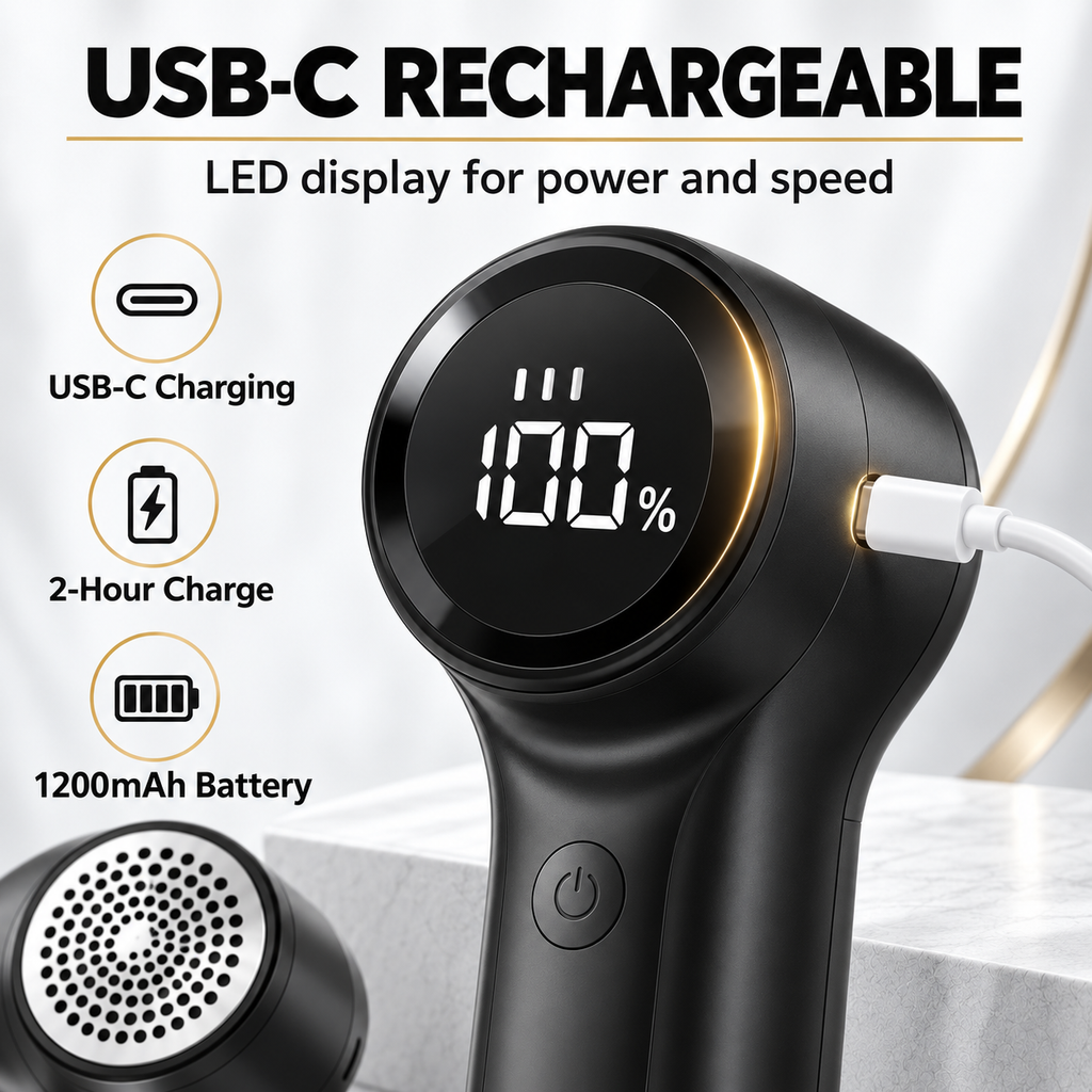 Fabric shaver charging by USB-C