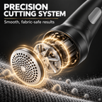 Precision cutting head of the rechargeable fabric shaver