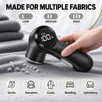 Fabric shaver with three speed settings for multiple fabrics